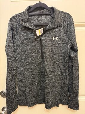 NWT Under Armour Women’s Tech 1/2 Zip Twist Black Heather